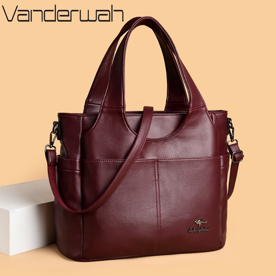 Luxury Bags From China - Tas Tote Kulit Lembut 3 Kompartemen