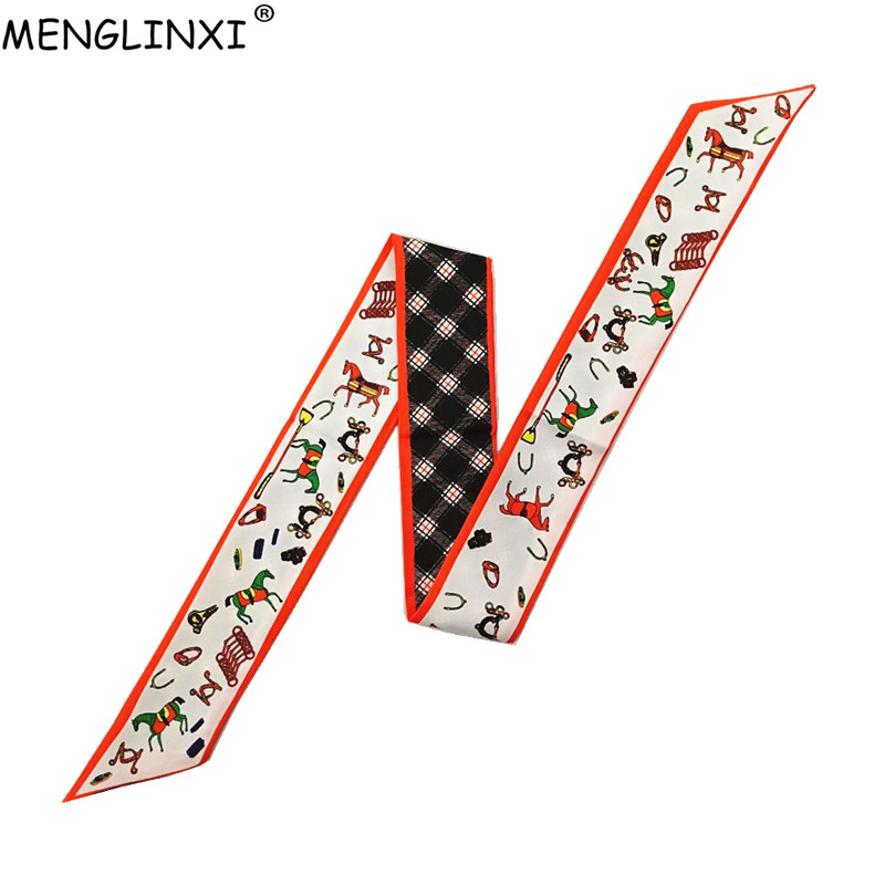 Luxury Bags China - Syal Skinny Kotak-kotak Kuda Tas Wanita