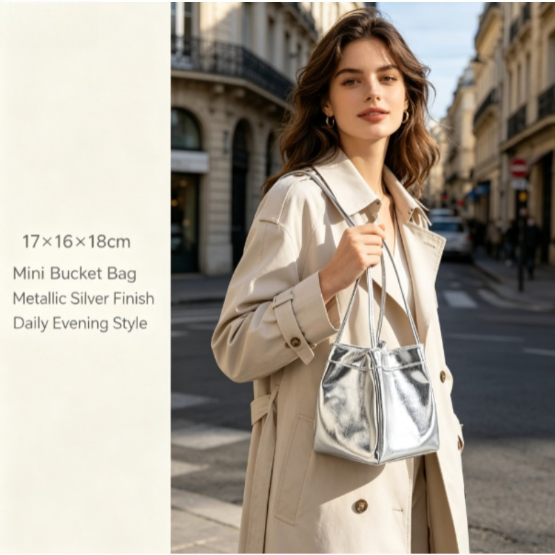 Bucket Bag Suede - Tas Bucket Baru dengan Lapisan Cermin,