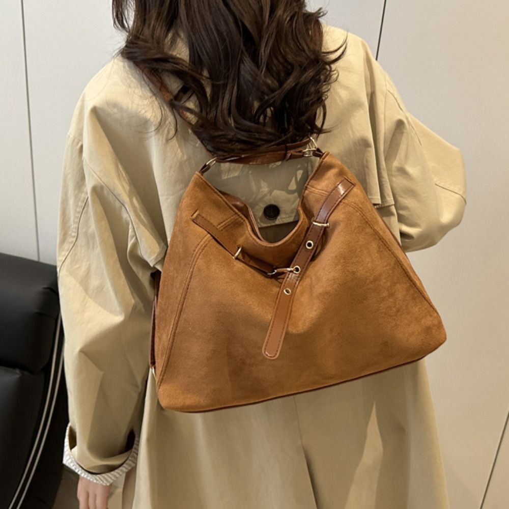 Bucket Bag Suede - Tas Tote Suede Kapasitas Besar Trendy,