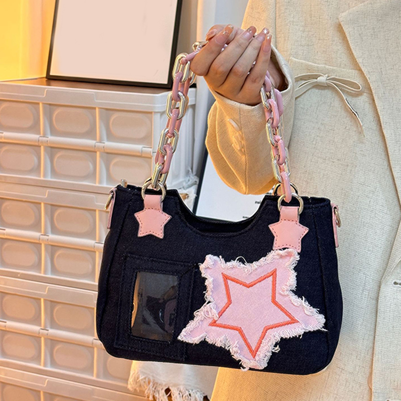 Luxury Bags Korea - Tas Selempang Denim Gaya Korea Harajuku