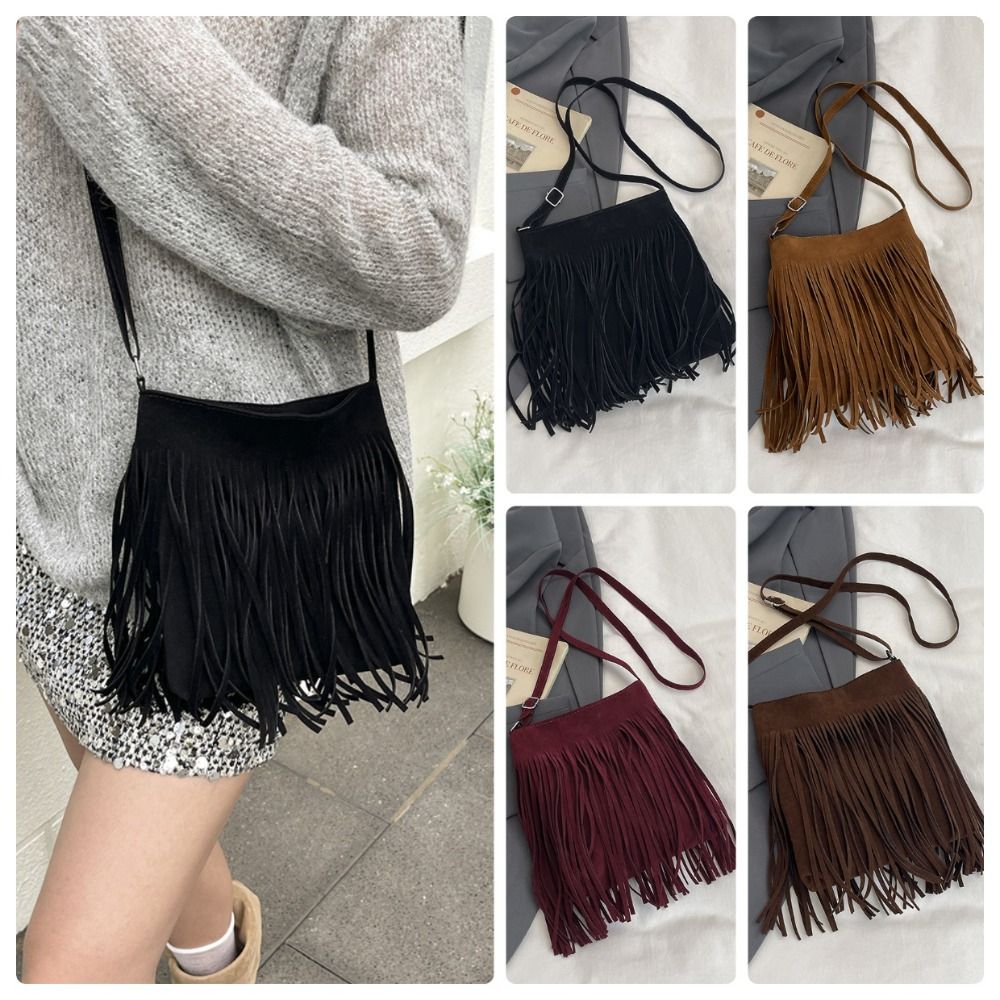 Tas Selempang Pinggiran Suede  - Bucket Bag Suede ulasan dan harga