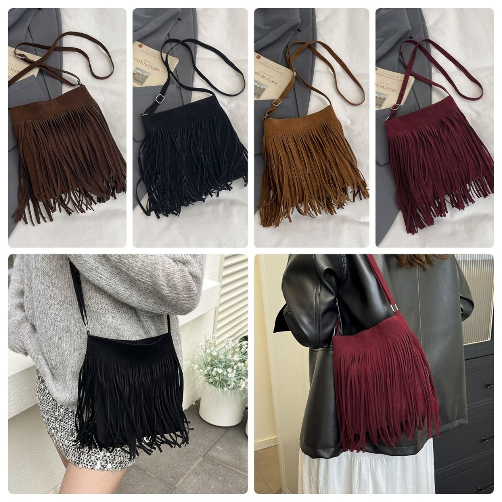 Tas Selempang Pinggiran Suede  - Bucket Bag Suede ulasan dan harga