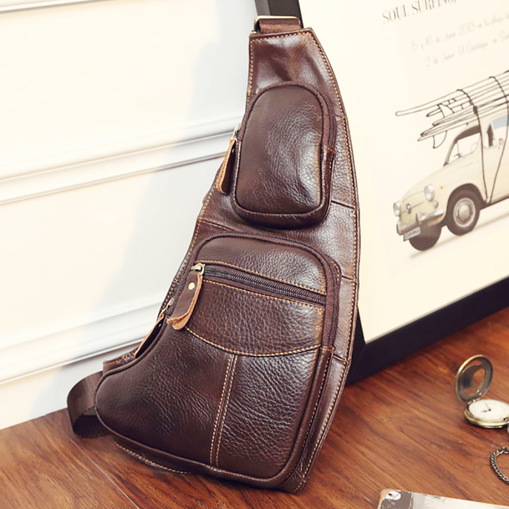 Baru Pria Asli Kulit Sapi Vint - Half Moon Bag Suede ulasan dan harga