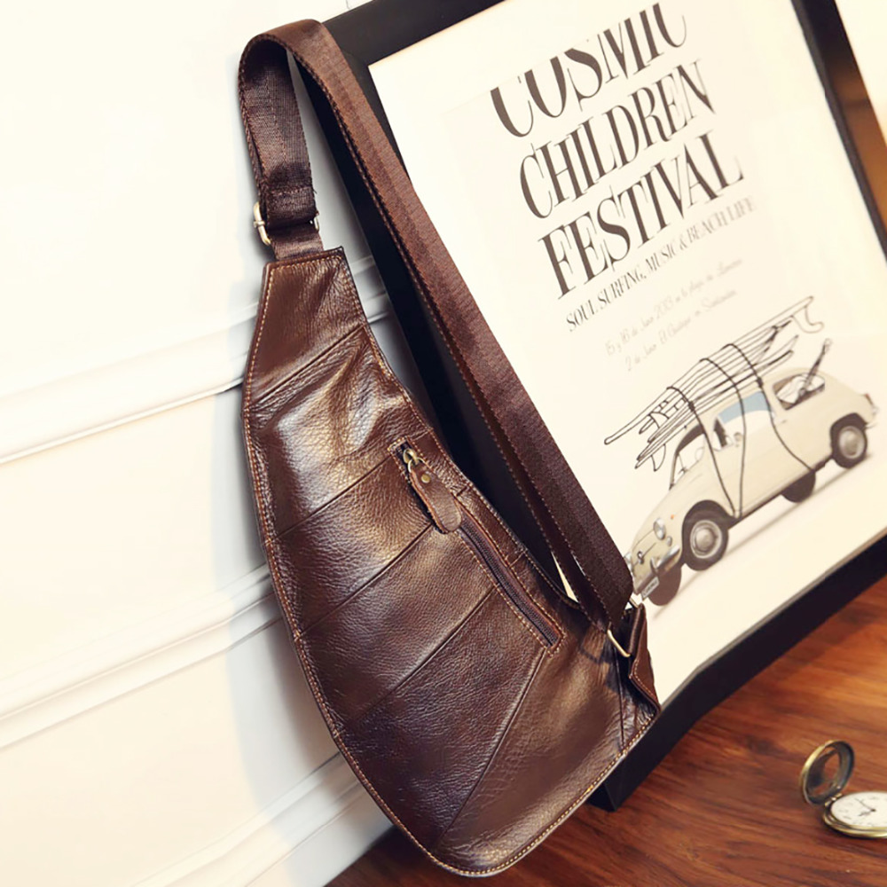 Baru Pria Asli Kulit Sapi Vint - Half Moon Bag Suede ulasan dan harga