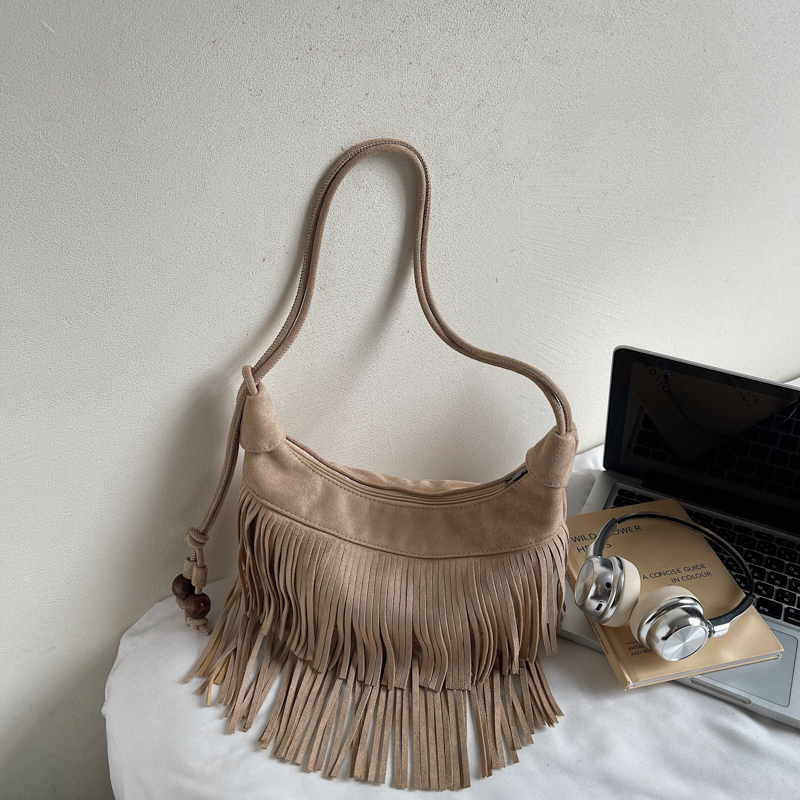 Tas Bahu Satu Rumbai Suede Ret - Half Moon Bag Suede ulasan dan harga