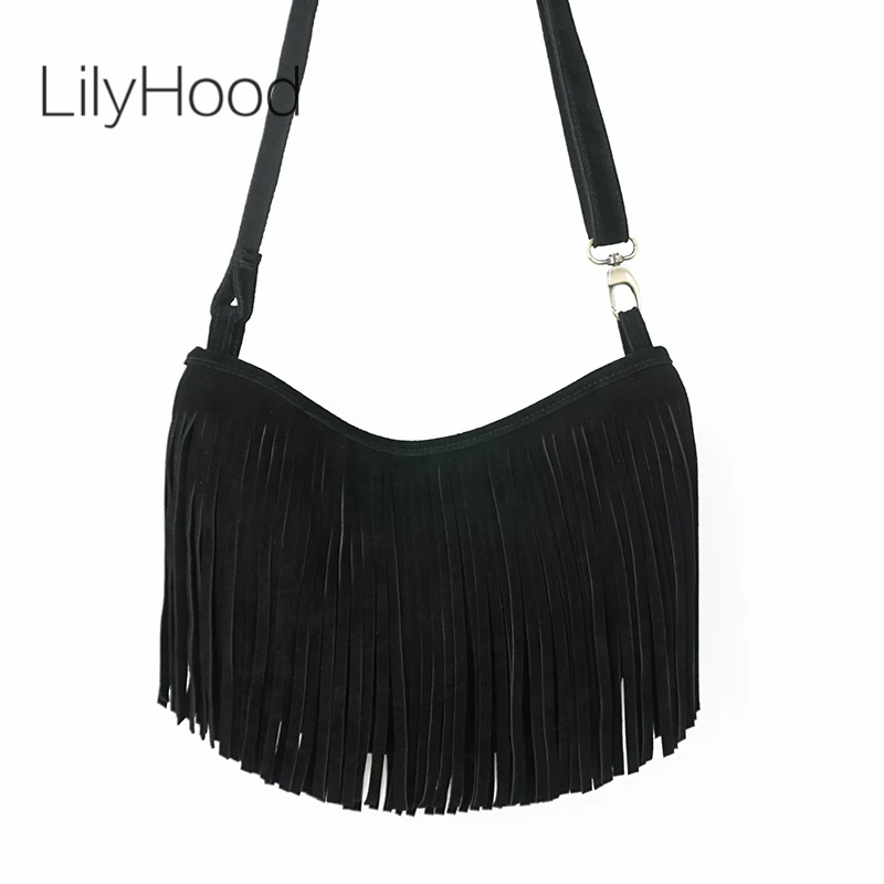 LilyHood 2022 Tas Bahu Wanita  - Half Moon Bag Suede ulasan dan harga