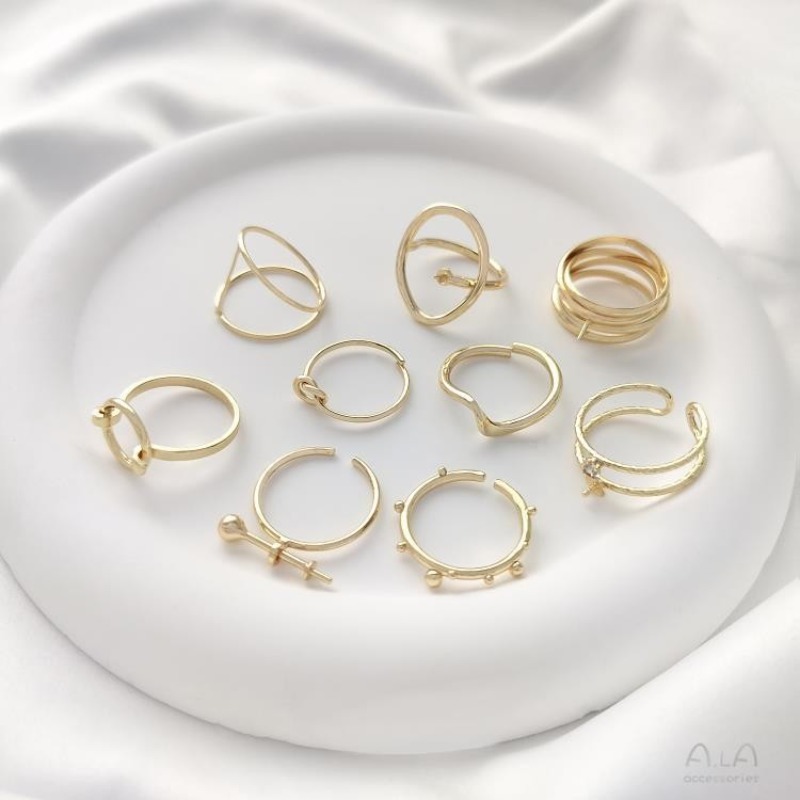 Cincin Emas 14K Warna-Warni, C - Luxury Bags Korea ulasan dan harga