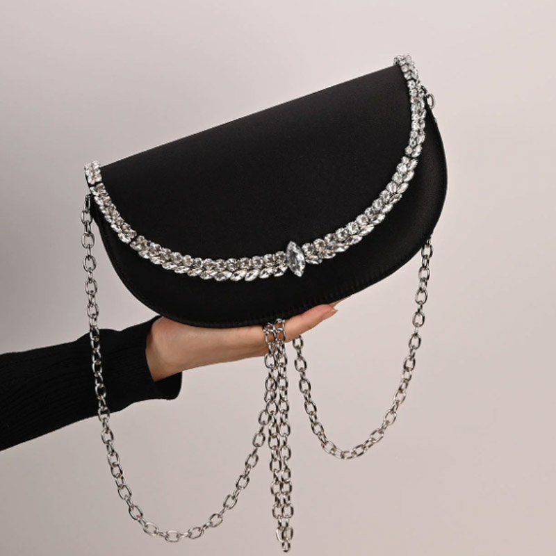 Tas Malam Asimetris Mewah Bert - Half Moon Bag Suede ulasan dan harga