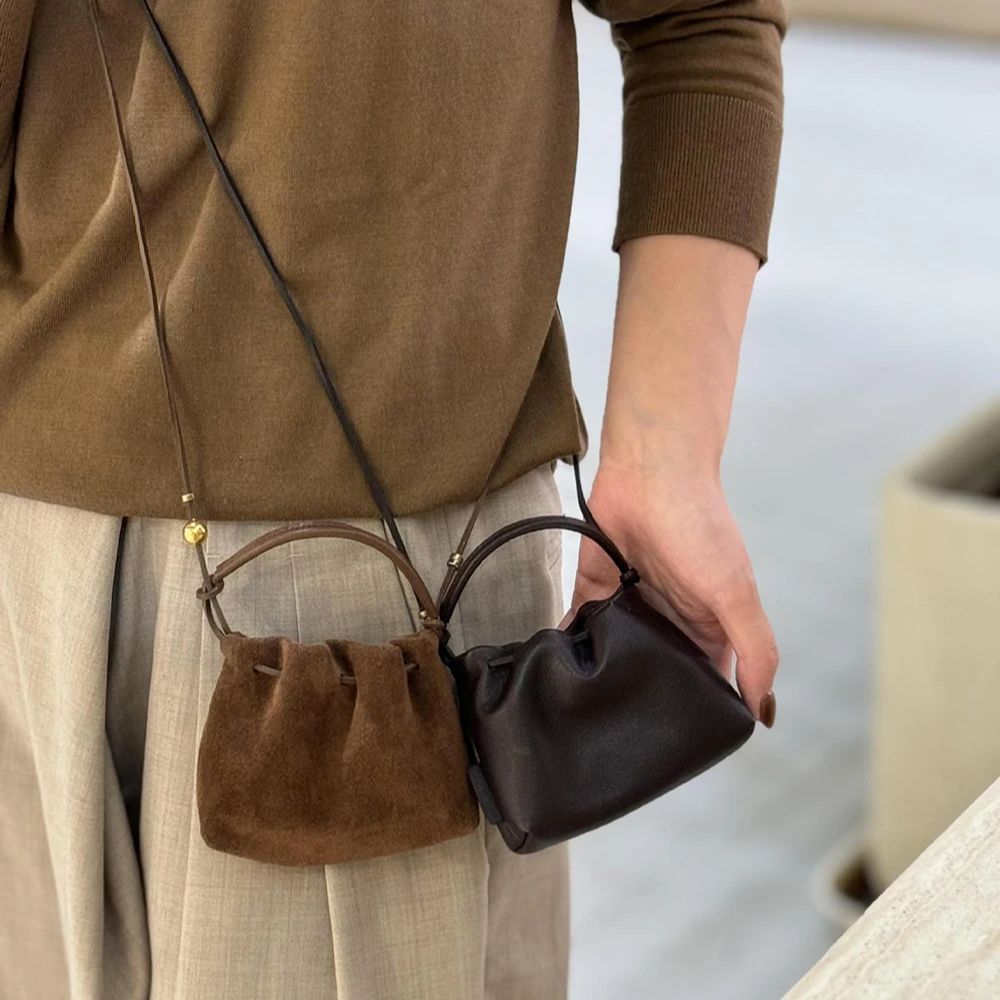Tas Selempang Mini Retro Tiong - Bucket Bag Suede ulasan dan harga