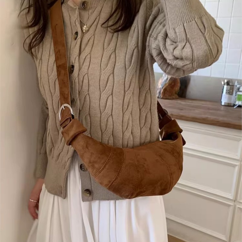 Tas Selempang Wanita JIAERDI R - Half Moon Bag Suede ulasan dan harga
