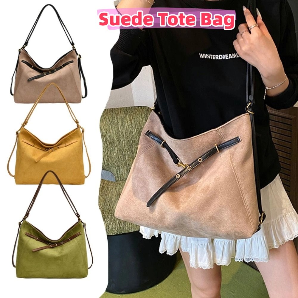 Tas Tote Suede Kapasitas Besar - Bucket Bag Suede ulasan dan harga