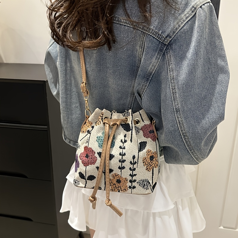 1 Buah Tas Ember Bermotif Kupu - Bucket Bag Suede ulasan dan harga
